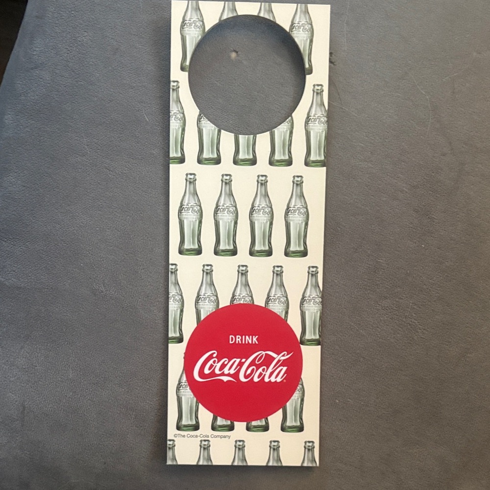 Coca Cola Door Hanger with Red and White Design